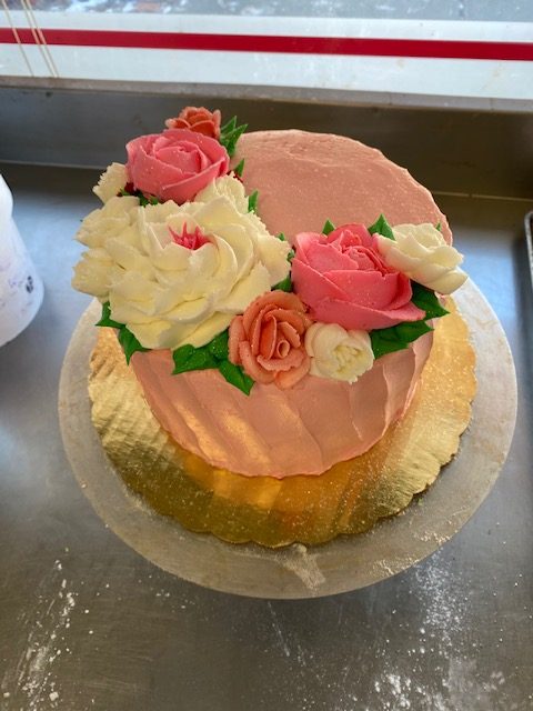 Cake decorated with flowers