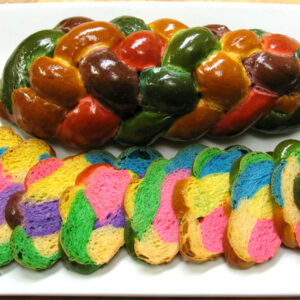 Picture of rainbow braided bread