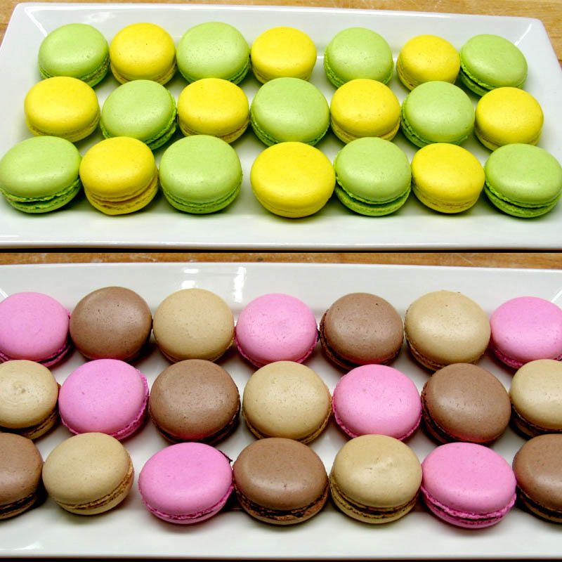 Picture of colorful almond macarons on a plate